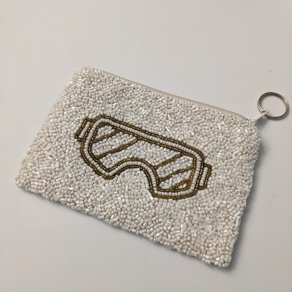 Moyna White and Gold Beaded Key Holder
